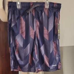 Athletic Works Navy and Red Patterned Shorts